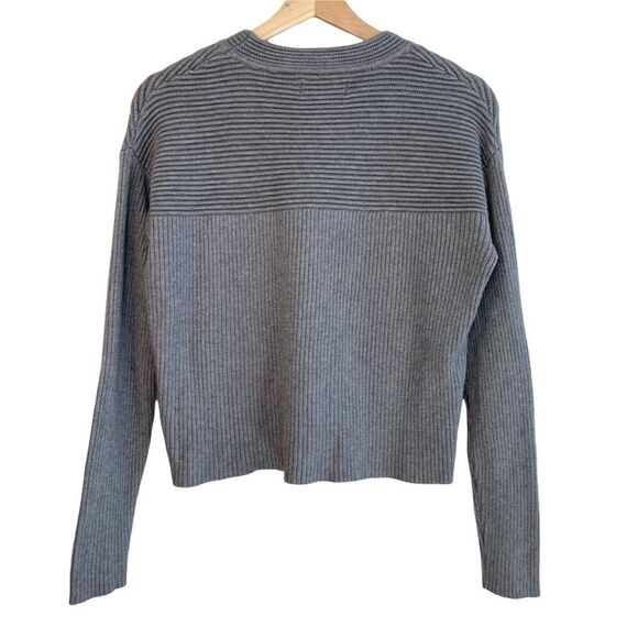 Nanette Lepore Viscose Blend Ribbed Grey Sweater - Picture 4 of 5